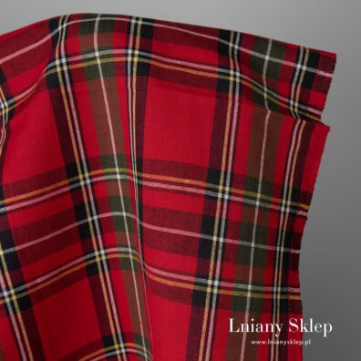 Tkanina w kratkę na odzież i tekstylia domowe.