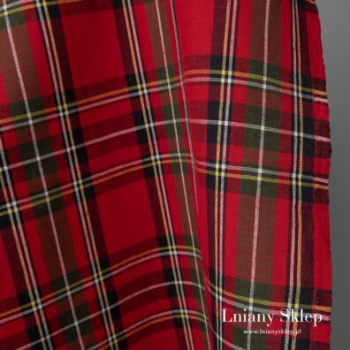 Czerwona tkanina w kratkę.