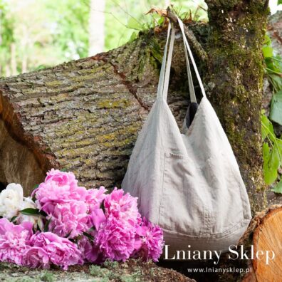 Jasnoszara strona dwustronnej torby.