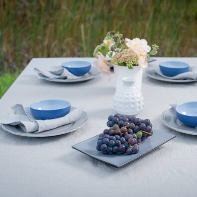 GAMMA jasnoszary obrus z pranego lnu