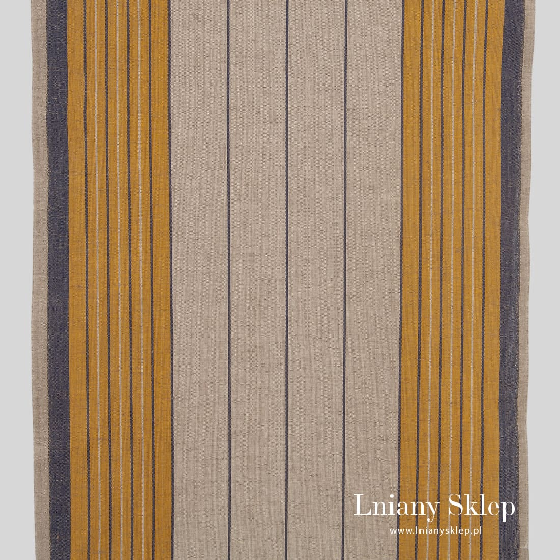 Szary len ścierkowy w żółte pasy