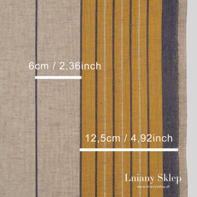 Szary len ścierkowy w żółte pasy