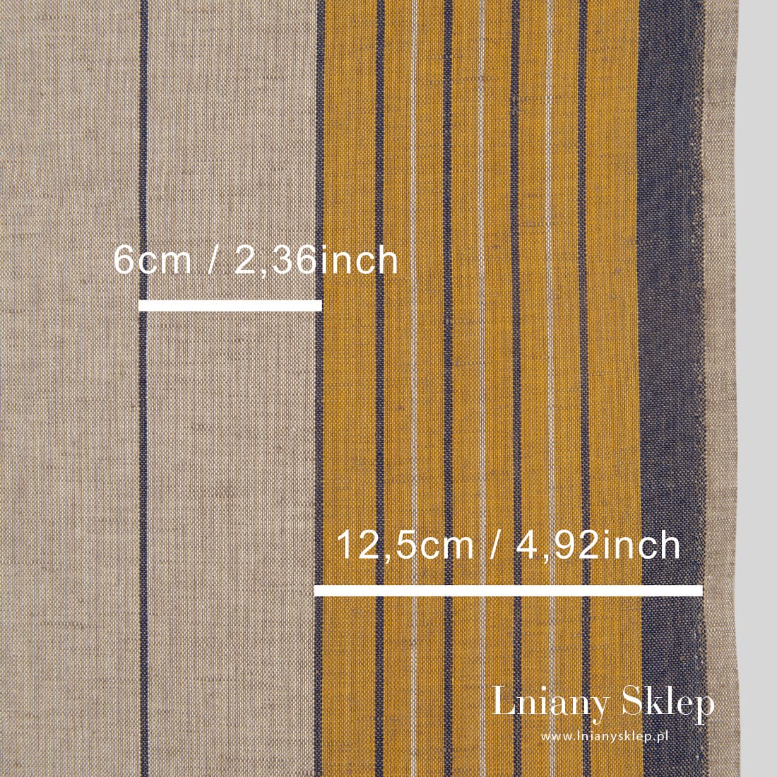 Szary len ścierkowy w żółte pasy