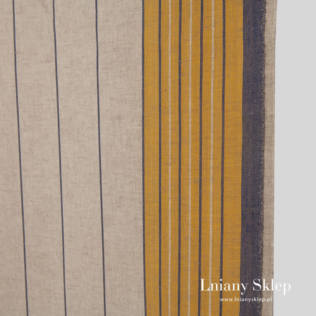 Szary len ścierkowy w żółte pasy