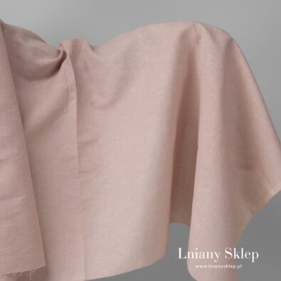 Lekko liliowa melanżowa tkanina lniano - bawełniana.