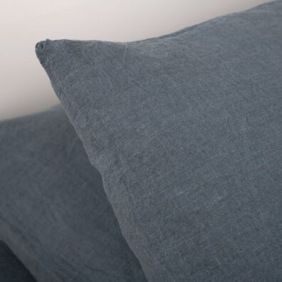 Grafitowa pościel lniana. Poszewka na poduszkę.
