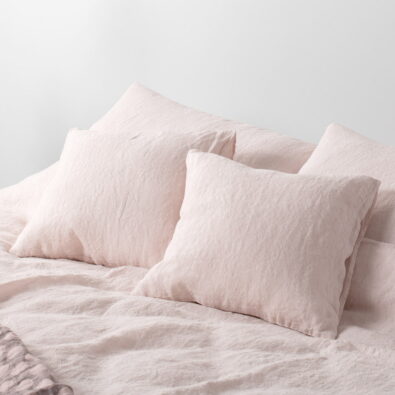 Różowa pościel lniana. Poszewka i poszwa.