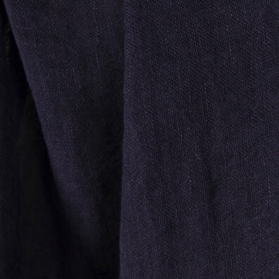 Prana lniana tkanina przeźroczysta granatowa.