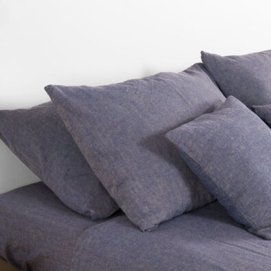 Błękitna pościel lniano - bawełniana. Poszewki.