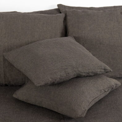 Ciemna szara pościel lniano - bawełniana. Poszewki.