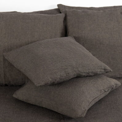 Ciemna szara pościel lniano - bawełniana. Poszewki.