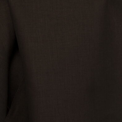 Tkanina lniana brązowa ciemny palisander.