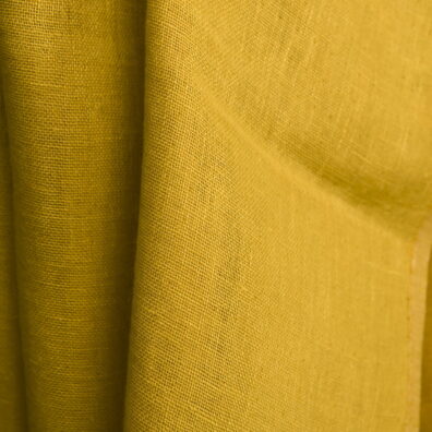 Dwustronna, dwuwarstwowa tkanina lniana żółta.
