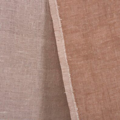 Dwustronna tkanina lniana różowa.