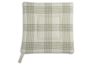 Zielonkawy w kratkę uchwyt kuchenny