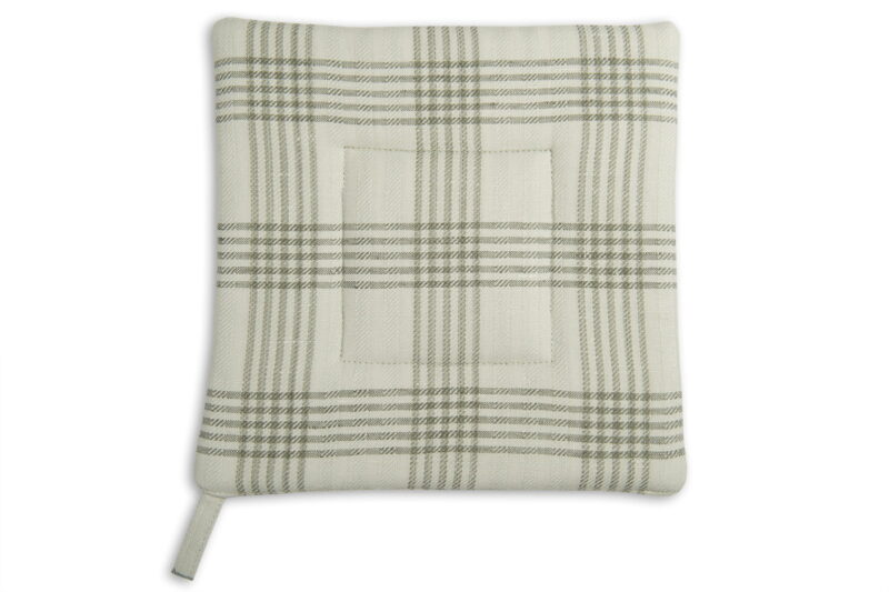 Zielonkawy w kratkę uchwyt kuchenny