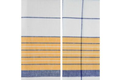 Biało - niebiesko - żółte ściereczki kuchenne.