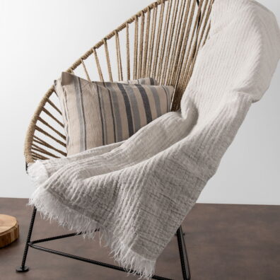 Pled - kocyk z pranej tkaniny 100% lnianej.