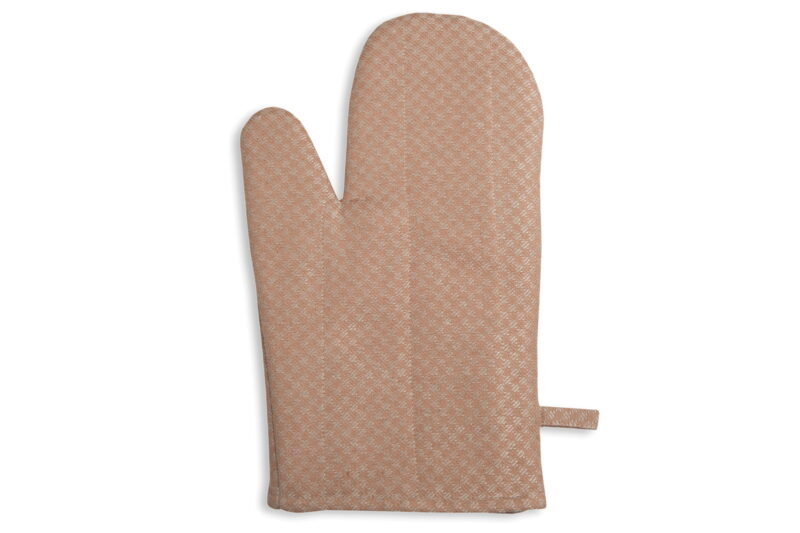 Brązowa rękawica kuchenna w kratkę