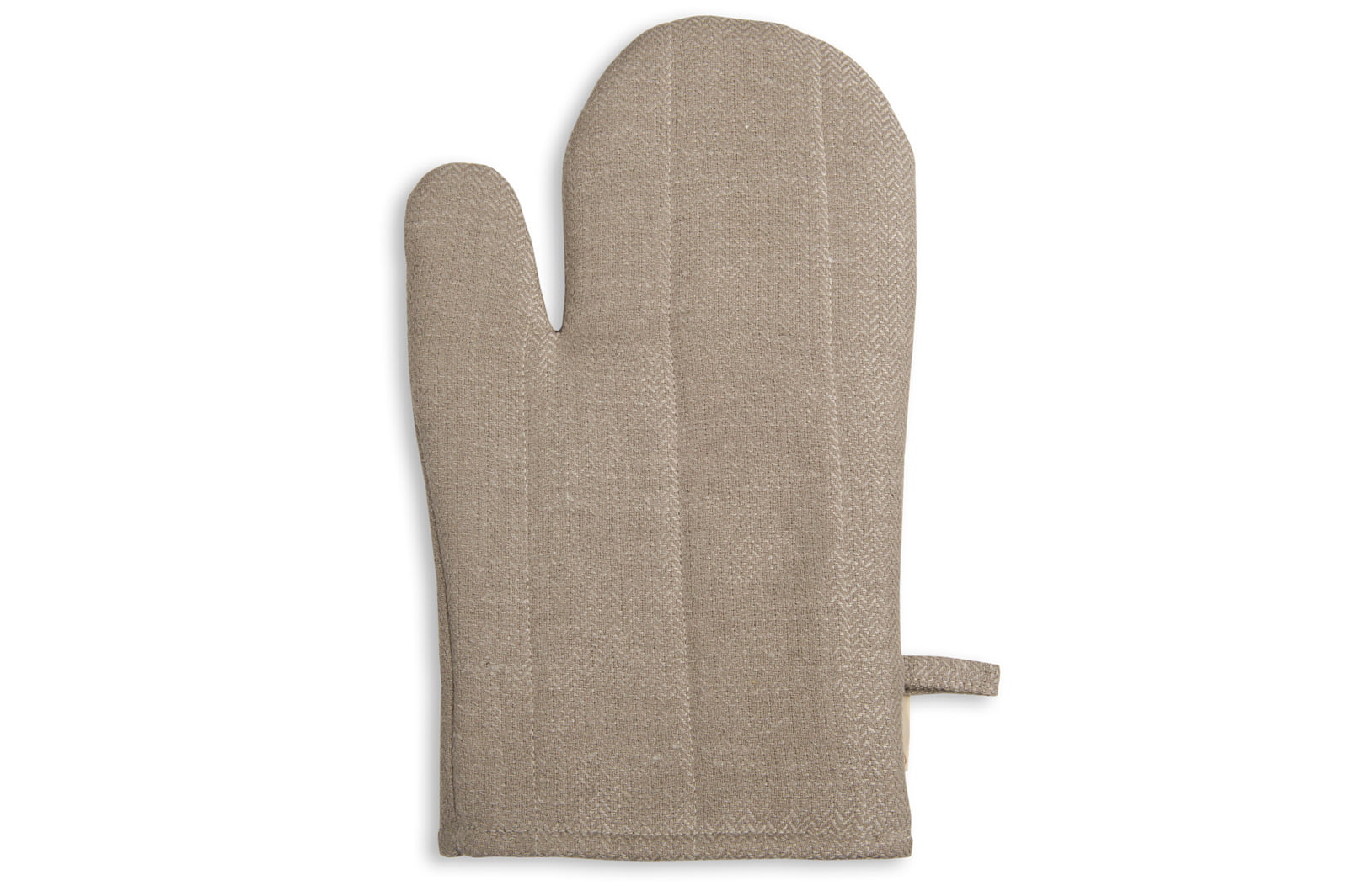 Szara rękawica kuchenna, splot jodełkowy