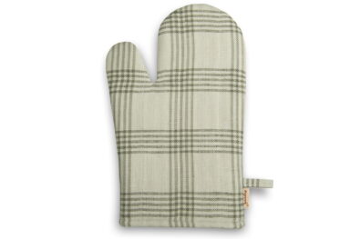 Zielonkawa w kratkę rękawica kuchenna