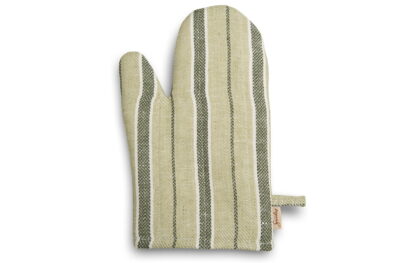 Zielona w paski rękawica kuchenna