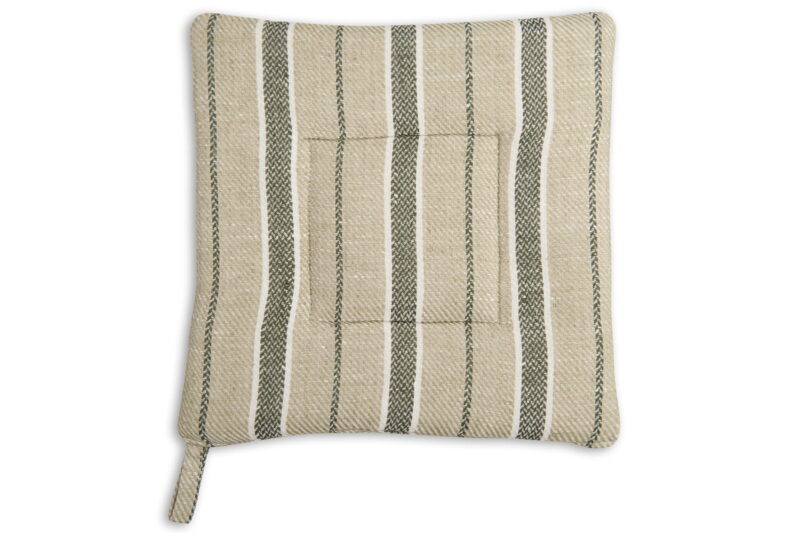 Zielony w paski uchwyt kuchenny