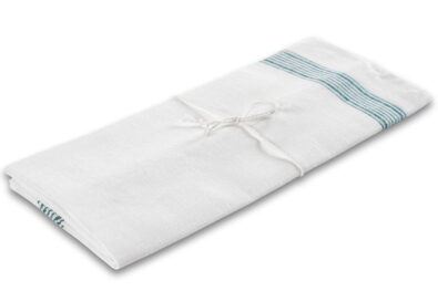 Ścierka kuchenna 26 biała w zielone paski