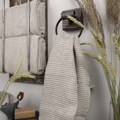 zmiękczanej tkaniny lnianej, wzór waflowy