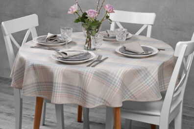 DELTA okrągły (owalny) obrus w pastelowe paski