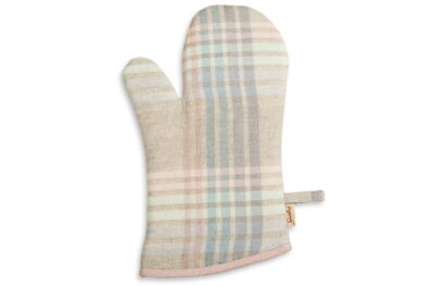 Szara rękawica kuchenna w kolorowe paski