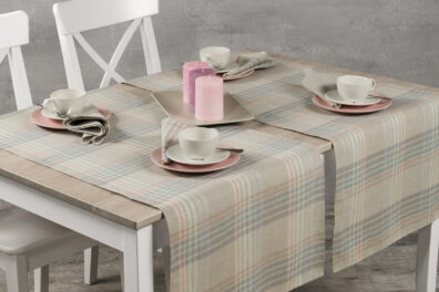 DELTA lniany bieżnik w pastelowe paski