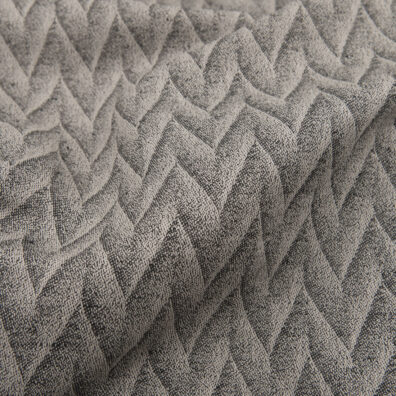 Szara tkanina lniana w zygzaki - fale.