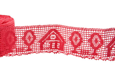 lniana jaskrawa różowa koronka