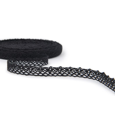 Koronka lniana wąska czarna Nr. 64