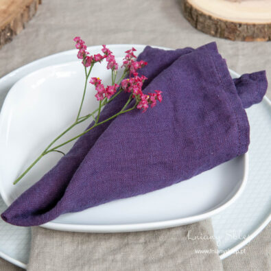 GAMMA fioletowa serwetka prany len.