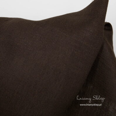 Lniana tkanina brązowa w drobne romby.