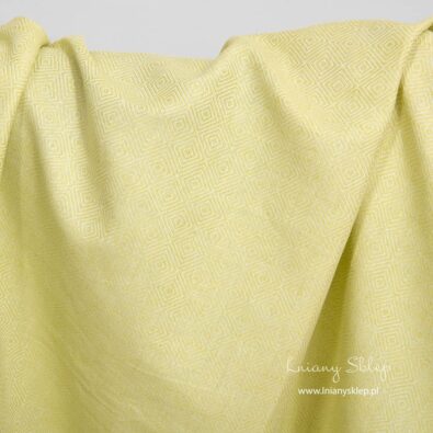 Lniano - bawełniana tkanina siarkowa w romby.