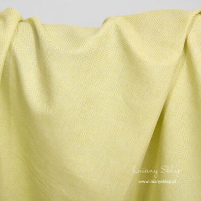 Lniano - bawełniana tkanina siarkowa w romby.