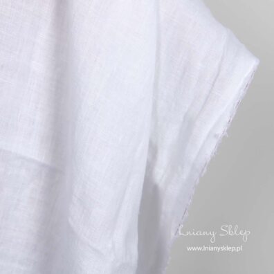 Lniana tkanina prana śnieżnobiała lekka. Lniany Sklep.
