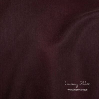 Lniano - bawełniana tkanina czerwona ciemna wiśniowa.
