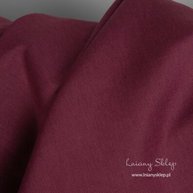 Lniano - bawełniana tkanina wiśniowa. Ceny producenta.