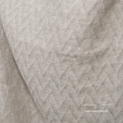 Lniano – wełniana, prana tkanina. Wzór 3D.
