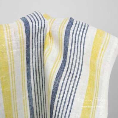 Wąski len ścierkowy biały w paski.