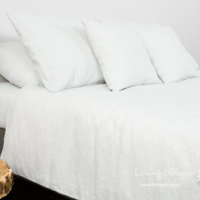 Lekko niebieska pościel lniana z bawełną. Poszwa i poszewki.