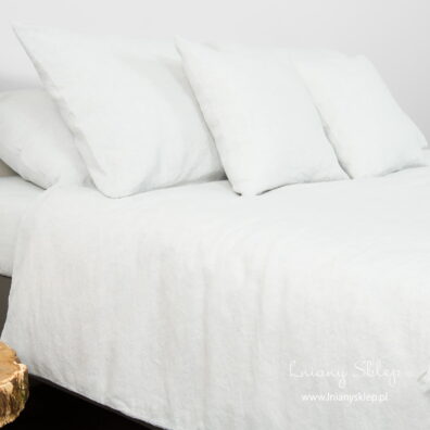 Lekko niebieska pościel lniana z bawełną. Poszwa i poszewki.