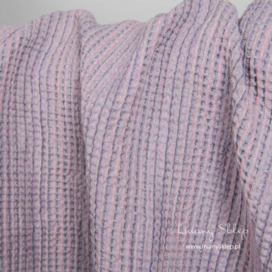 Prana tkanina liliowa splot waflowy.