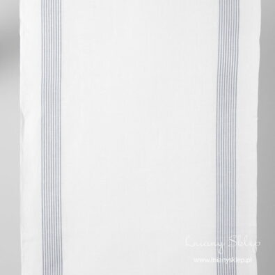 Tkanina ścierkowa w paski na obu brzegach.