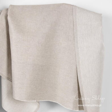 Piaskowa tkanina len z domieszką.