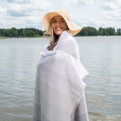 Ręcznik plażowy z dekatyzowanej tkaniny